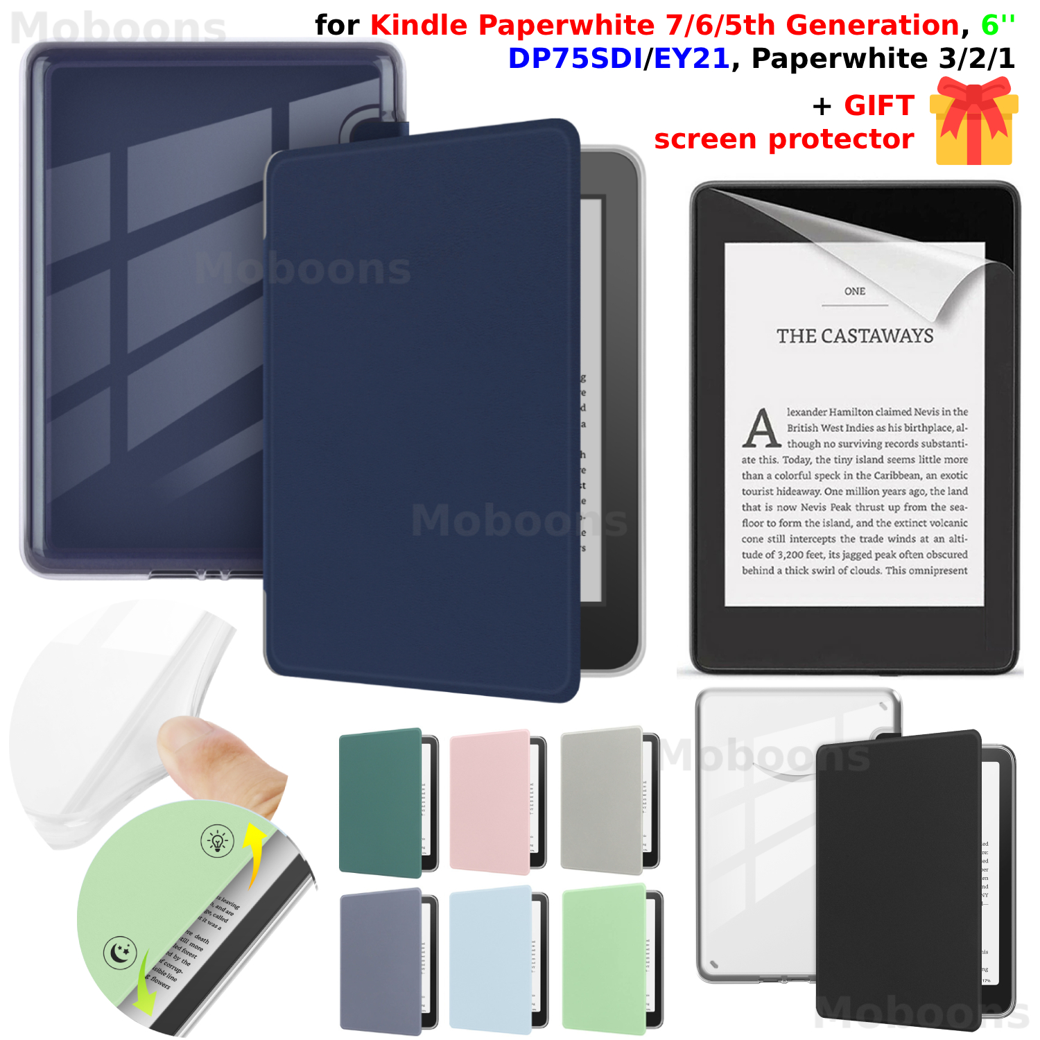 Kindle Tablet Accessories - For Kindle Paperwhite 7/6/5th Gen Case