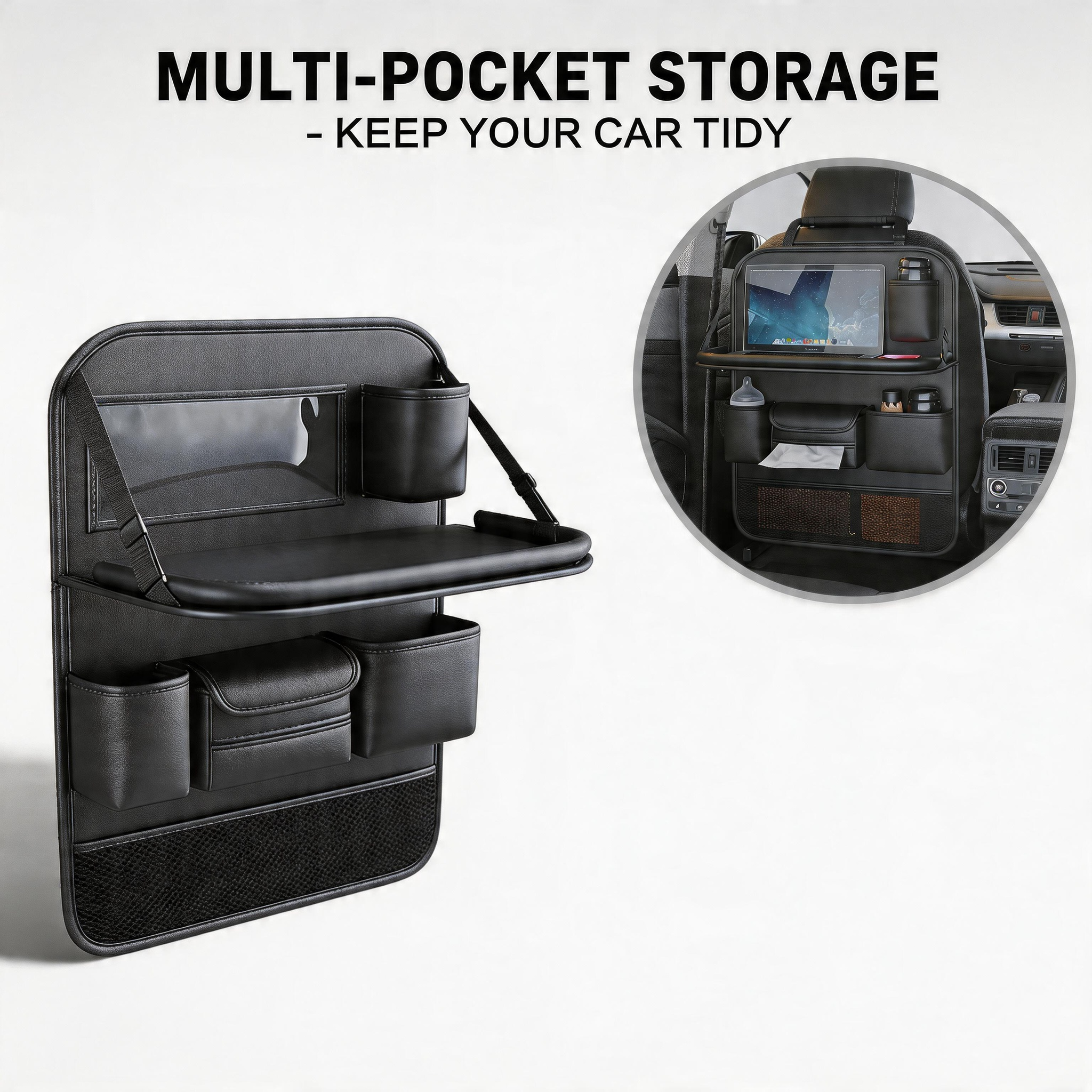 Tablet And Accessories Bag - Friendly Rear Seat Organizer Premium Waterproof
