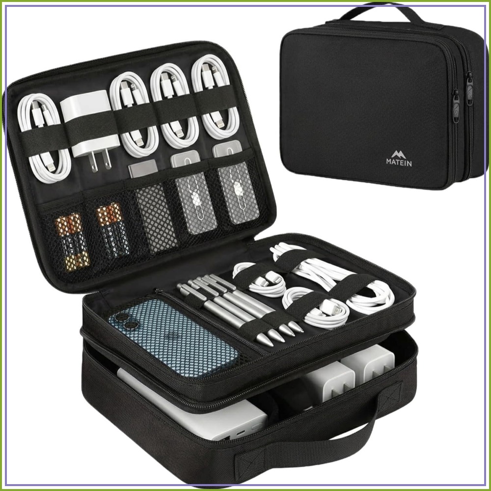 Tablet And Accessories Bag - Electronics Organizer Travel Case, Water Resistant