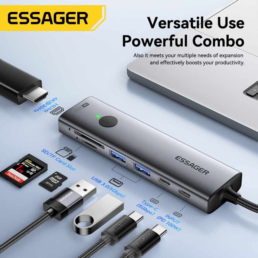 Hdmi Adapter Tablet - Essager USB C HUB 4K 7-in-1