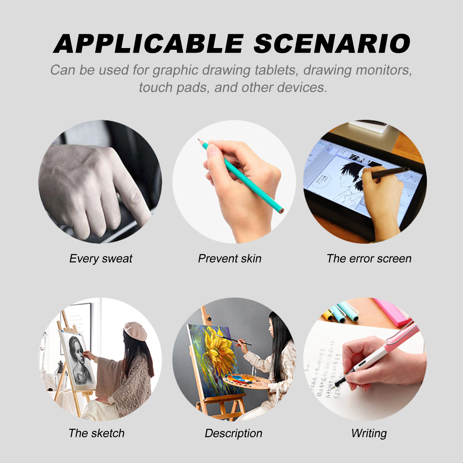 4Pcs Tablet Drawing Gloves Two - Drawing Glove Artist 评论和价格