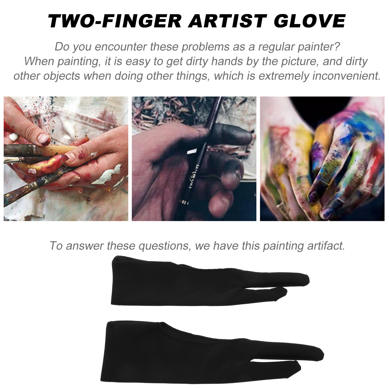 4Pcs Drawing Gloves Two-Finger - Drawing Glove Artist 评论和价格